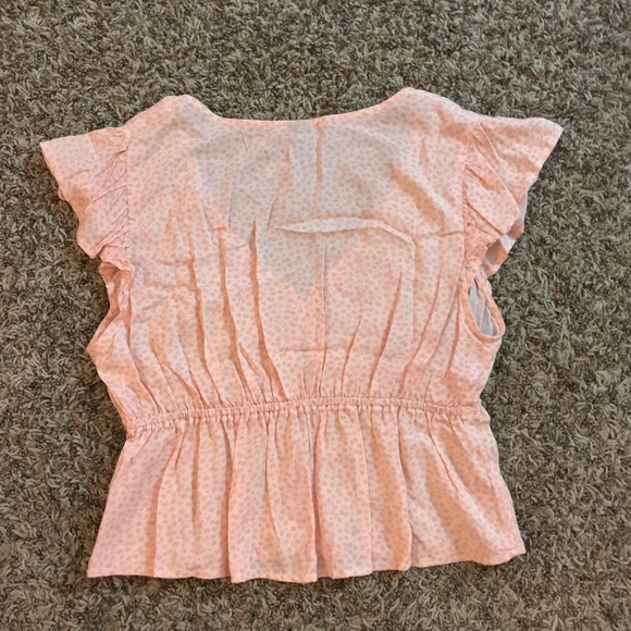 Wild Fable pink flutter sleeve open front crop blouse - Picture 11 of 13